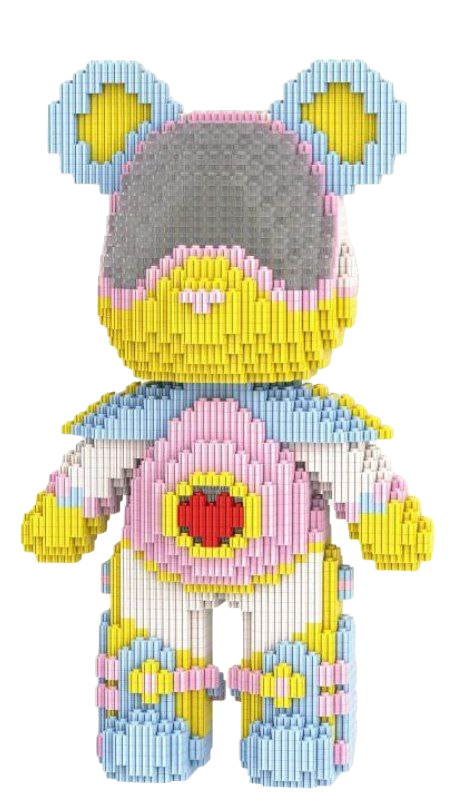 фото 3D конструктор пластиковый медведь BearBrick разноцветный 32 см