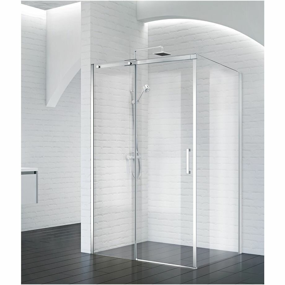 Душевой уголок BelBagno ACQUA-AH-1-130/80-C-Cr хром, стекло прозрачное 8 мм (1300х1950х800)