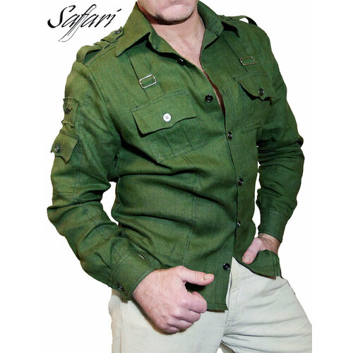 фото Рубашка safari, размер xl, зеленый