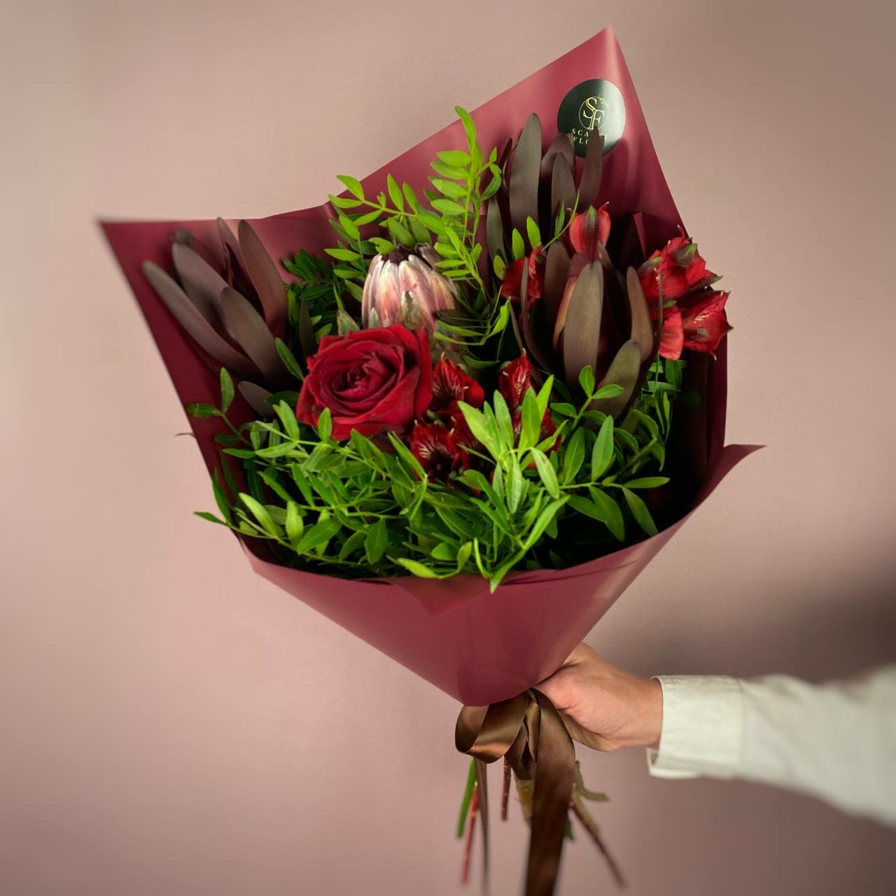 Мужской букет с протеей и леукодендроном. Букет 33 Scandi Flora — фото 1