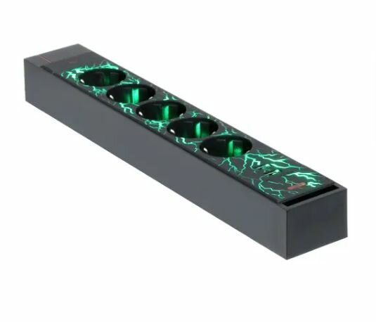 Сетевой фильтр DEXP Gaming G100 черный, розетки - 5, USB - 2 шт, 16 А, 3680 Вт, кабель - 3 м — фото 1