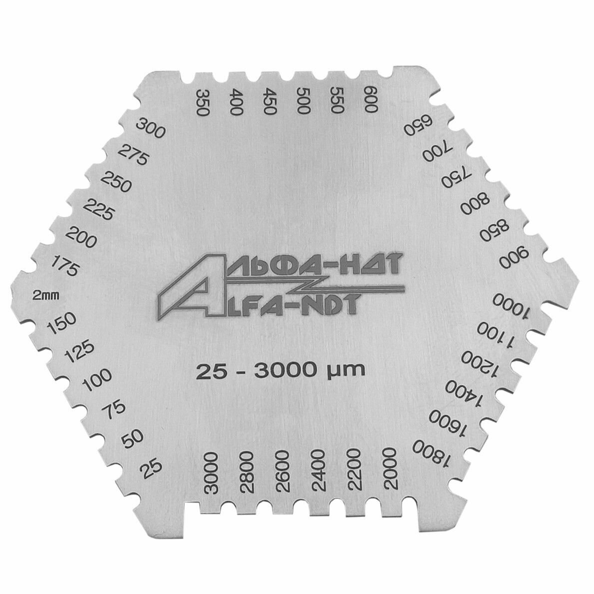 Толщиномер гребенка мокрого слоя краски 25-3000 мкм альфа-ндт (с калибровкой)