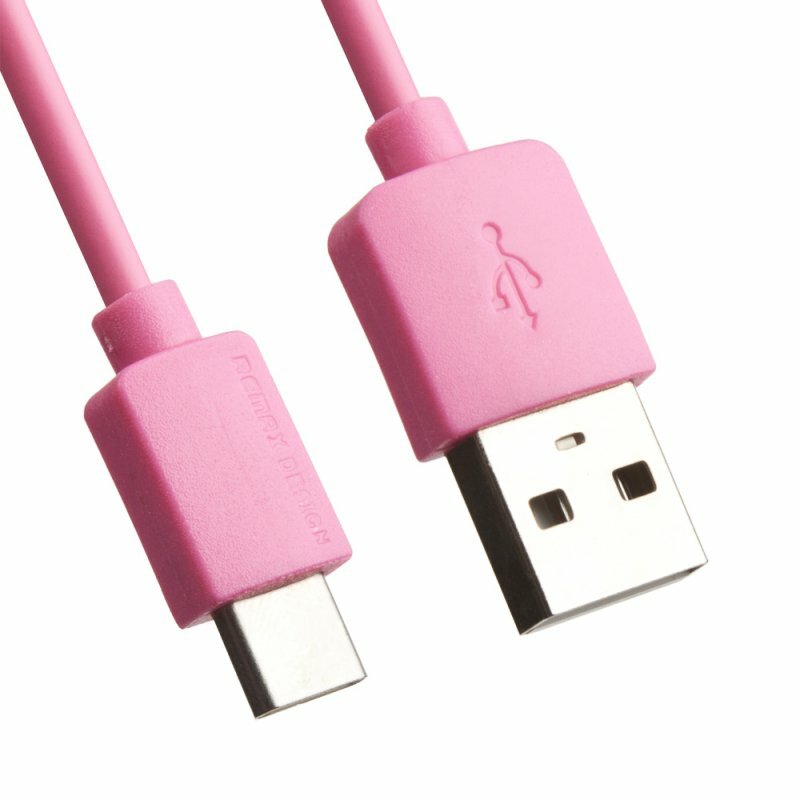 USB Дата-кабель Remax RC-06i для смартфона USB Type-C, 1 метр, розовый