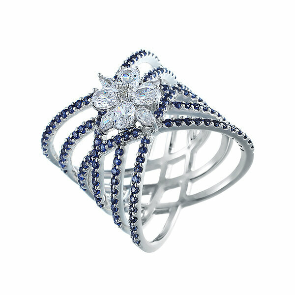 Кольцо ELEMENT47, серебро, 925 проба, фианит