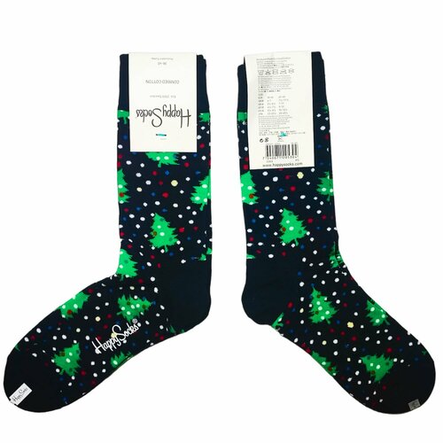 Носки Happy Socks, размер 36-40, белый, зеленый, черный носки happy socks размер 36 40 черный