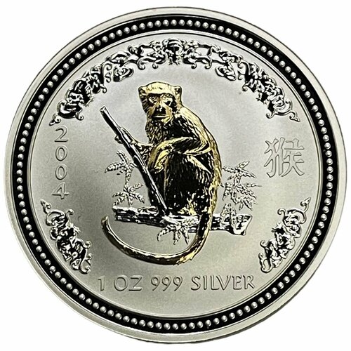 Австралия 1доллар 2004 г. (Китайский гороскоп - Год обезьяны) (Ag/Au) (Proof)