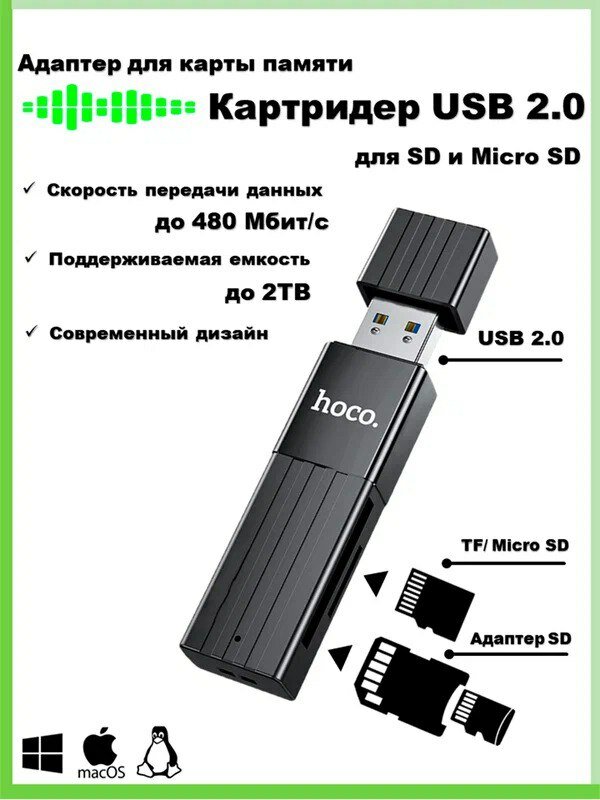 Картридер для SD и Micro SD