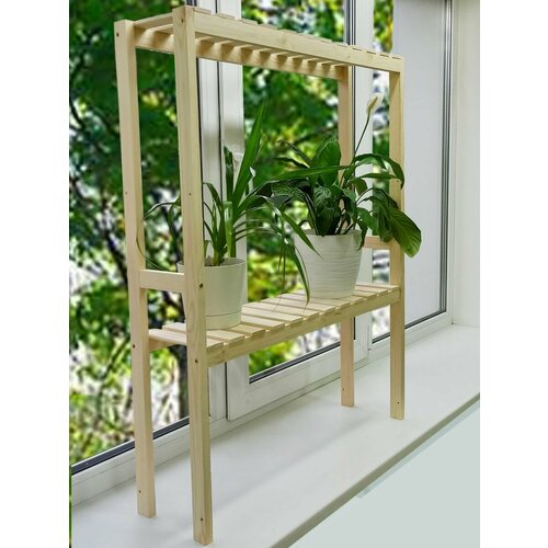 Стеллаж для рассады на подоконник подставка для цветов 2 полки 100х79х20 см 3000₽