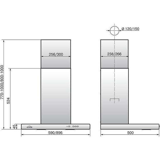 Каминная вытяжка ELIKOR Квадра 60П-650-К3Д антрацит