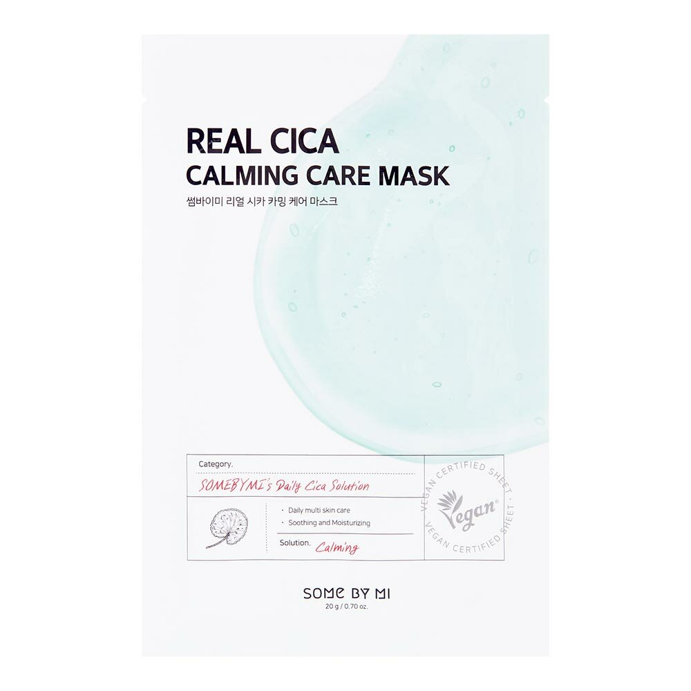 SOME BY MI REAL CICA CALMING CARE MASK Успокаивающая тканевая маска для лица с экстрактом центеллы азиатской