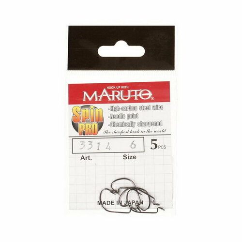 фото Крючки офсетные серия spin pro 3314, цвет bn, № 6, 5 шт. maruto