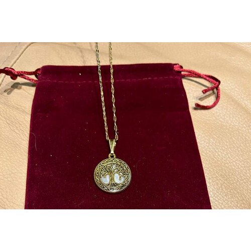 Колье, белый, золотой