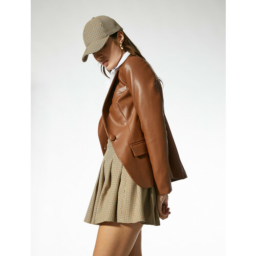 фото Куртка koton, размер 42, белый, коричневый