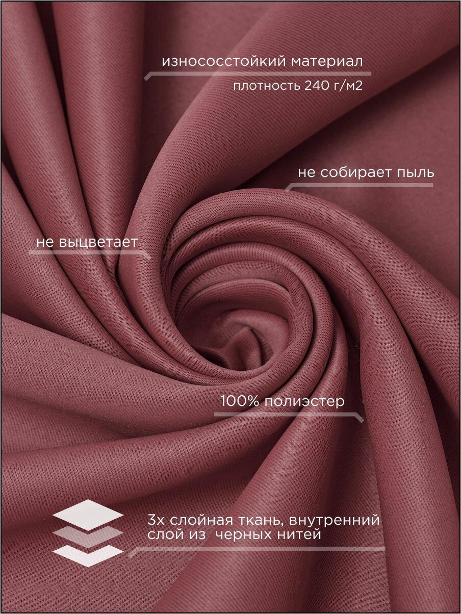 Комплект штор ВсеТканиТут блэкаут 2 шт - 200 х 230 см — фото 1