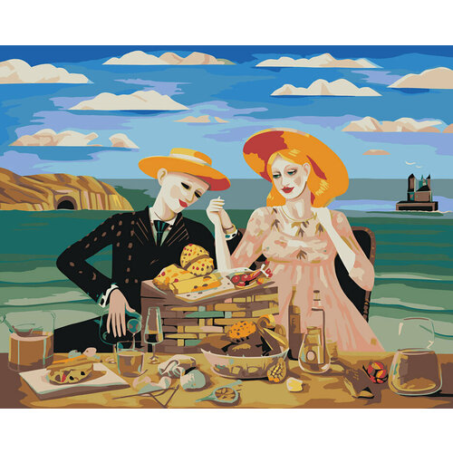 Картина по номерам на холсте Море Изысканный обед 40x50 картина по номерам на холсте море лодки в бухте 40x50