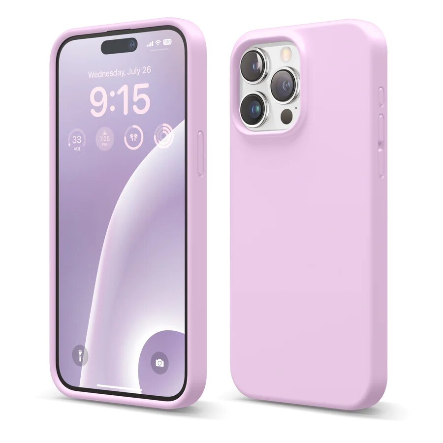 Elago для iPhone 15 Pro Max чехол Soft silicone (Liquid) Light Lilac