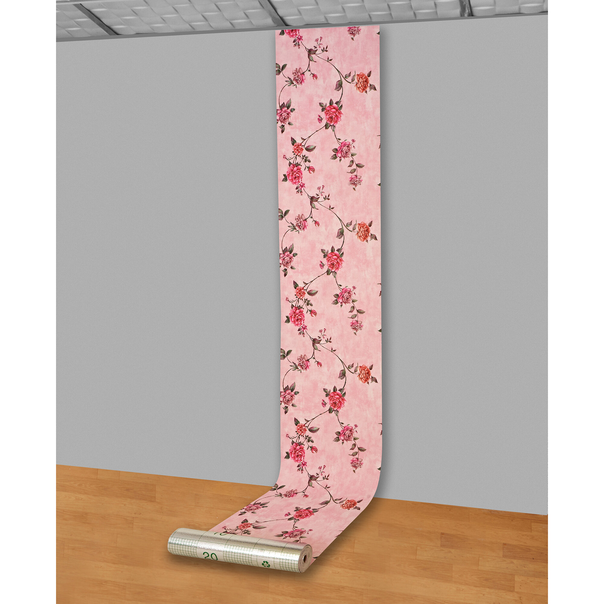 Самоклеящиеся теплоизоляционные обои LAKO DECOR 50x600см, Розовый барокко, толщина 2,5мм