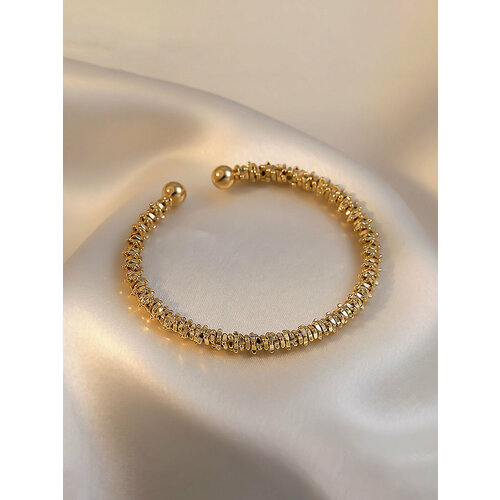 фото Жесткий браслет dorizori, размер one size, диаметр 5.5 см, золотой