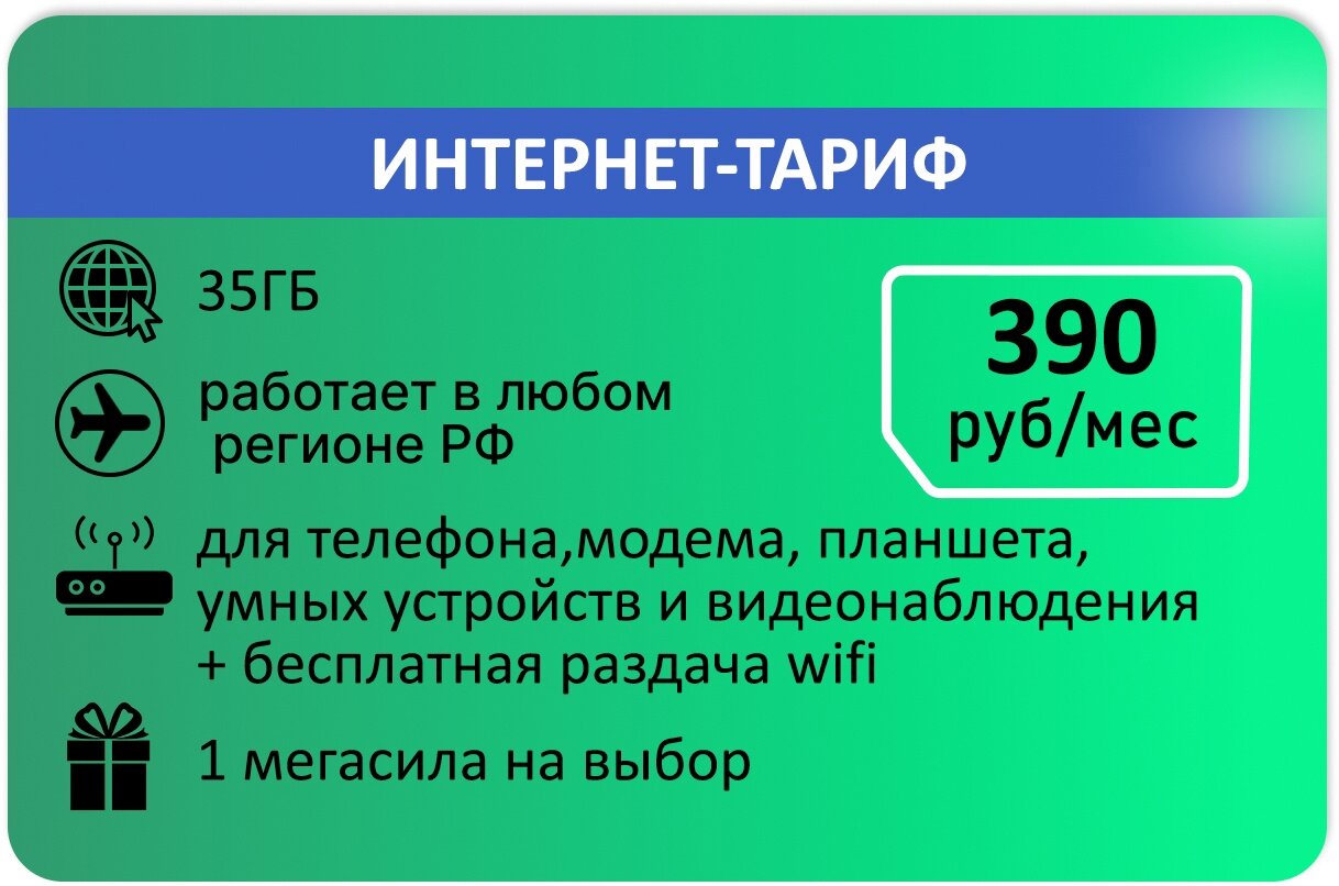 Интернет-тариф Мегафон 30 ГБ за 350руб/мес