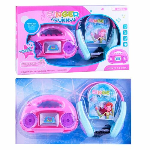 Магнитофон игрушечный Oubaoloon На батарейках, розовый, пластик, в коробке (2758) магнитофон игрушечный 2758 на батарейках в коробке
