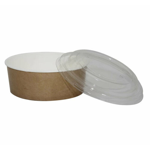 Контейнер картонный 1000мл d-150мм h-77мм крафт без крышки уп/45шт
