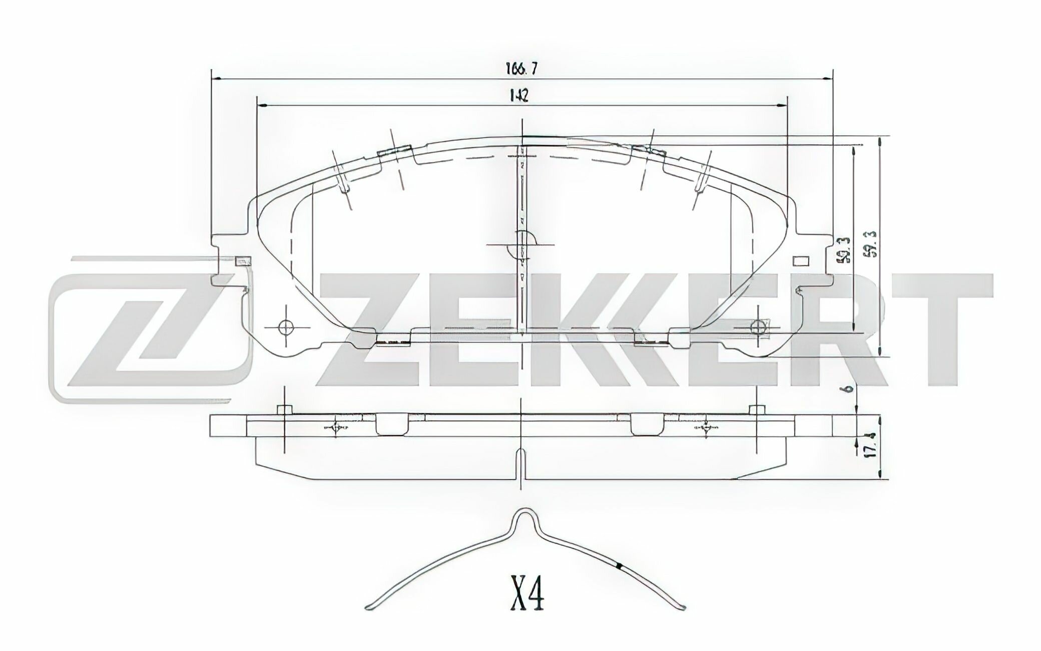 Комплект тормозных колодок ZEKKERT BS-1872