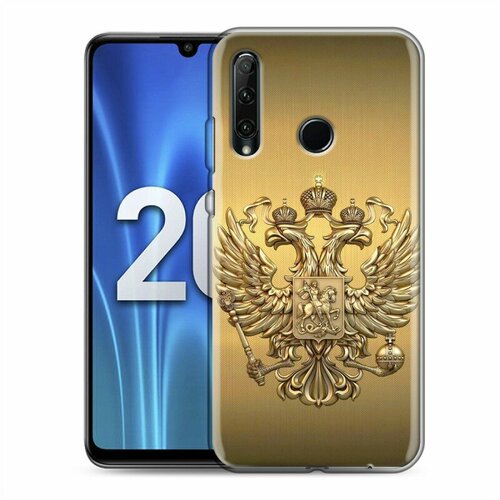 Дизайнерский силиконовый чехол для Huawei Honor 20 Lite Флаг и герб России черный силиконовый чехол для honor 20 герб татарстана для хонор 20