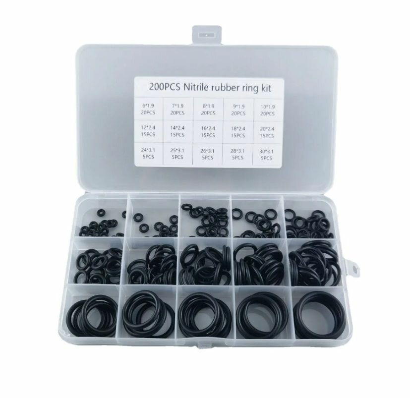 фото 200 шт. Набор резиновых уплотнительных прокладок / сальников