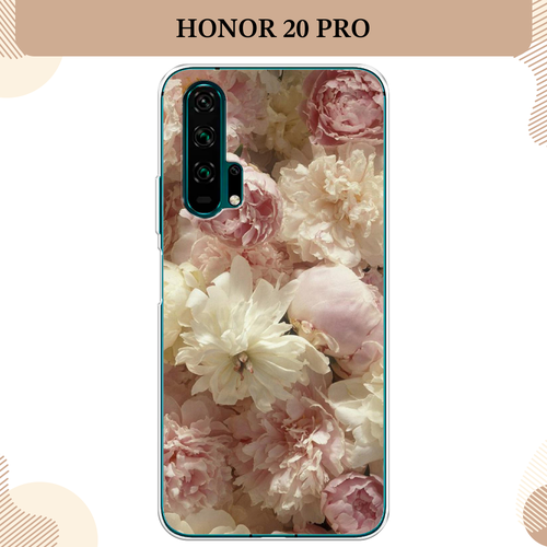 Силиконовый чехол Пионы светлые на Honor 20 Pro / Хонор 20 Про силиконовый чехол пионы на honor 20