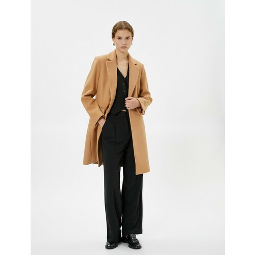 Пальто KOTON, размер 36, коричневый пальто анорак koton 1kak06271gw002 молочный 36