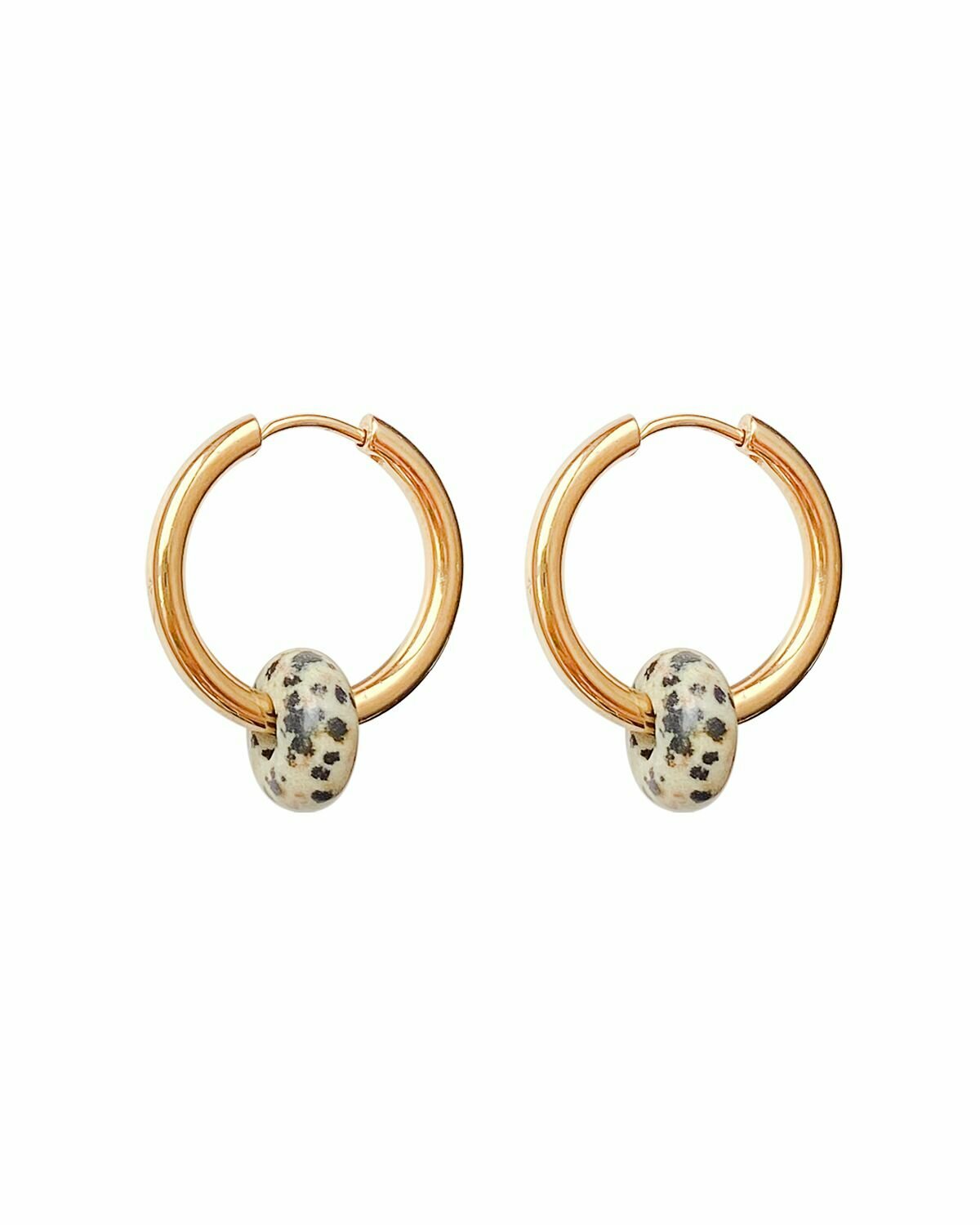 Серьги конго, с подвесками Strekoza Collection, яшма, размер 20 мм, белый/черный