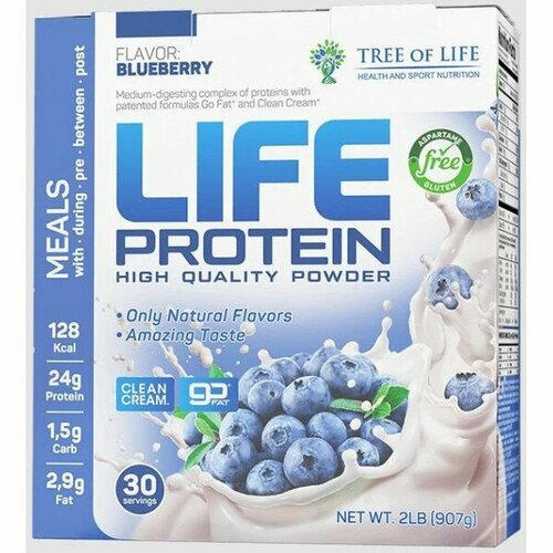 LIFE Protein 907 gr, 30 порции(й), голубика life protein 907 gr 30 порции й земляника