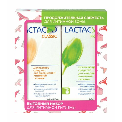 фото Lactacyd набор для интимной гигиены продолжительная свежесть для интимной гигиены (гель 2х200 мл)