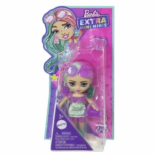 Кукла Barbie Extra Mini Minis зелено-розовые волосы HPH21