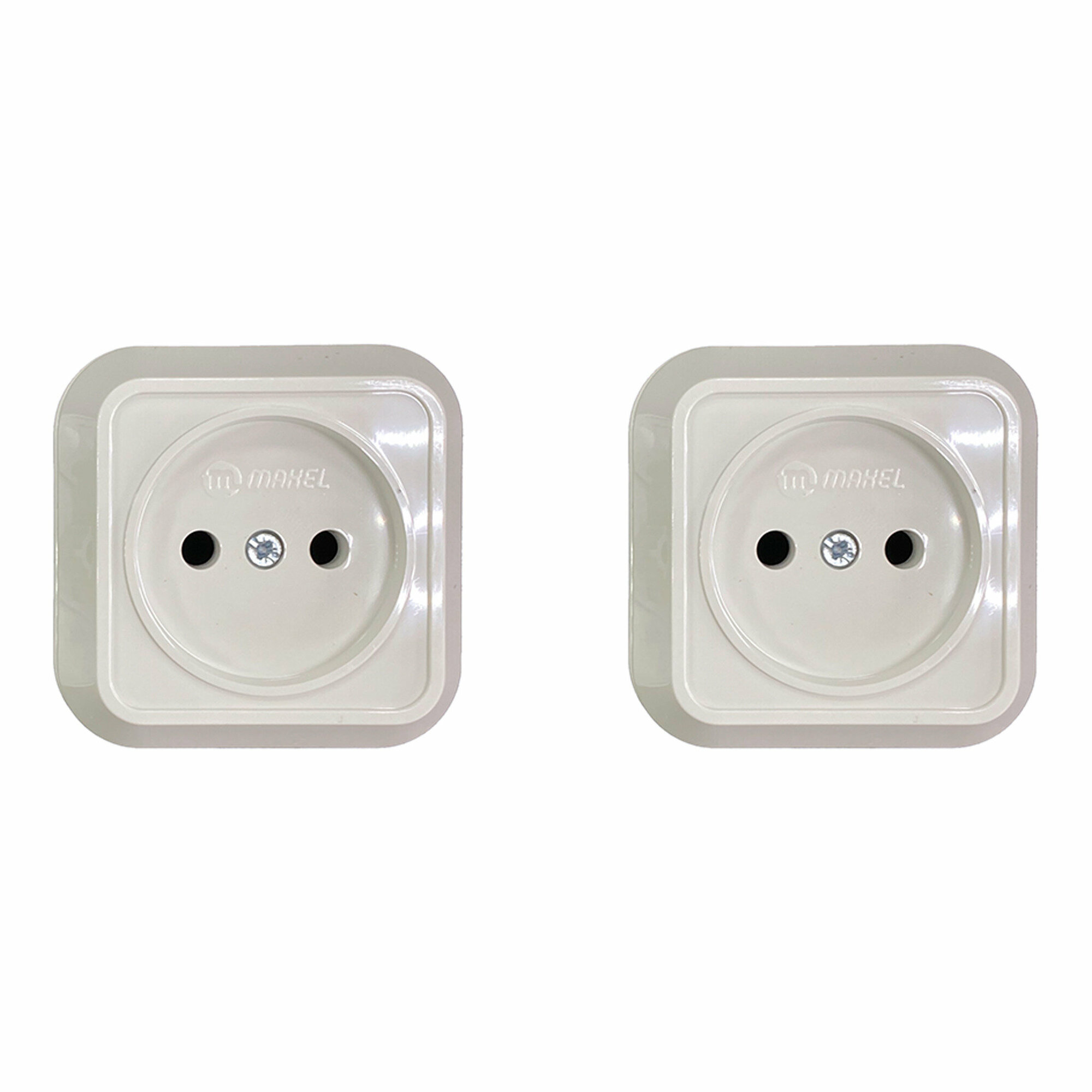 фото Розетка одинарная MAKEL накладная без заземления 2 штуки
