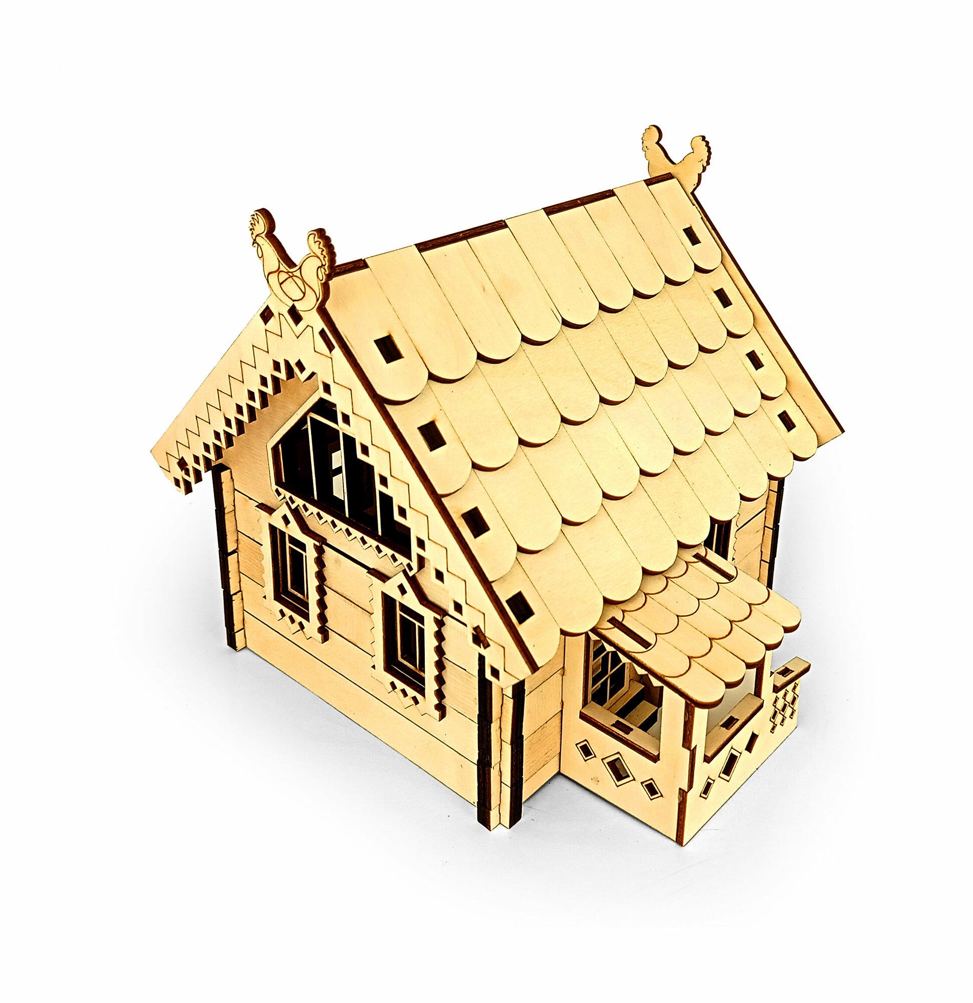 Сборная модель / деревянный конструктор - Деревенский домик — фото 1