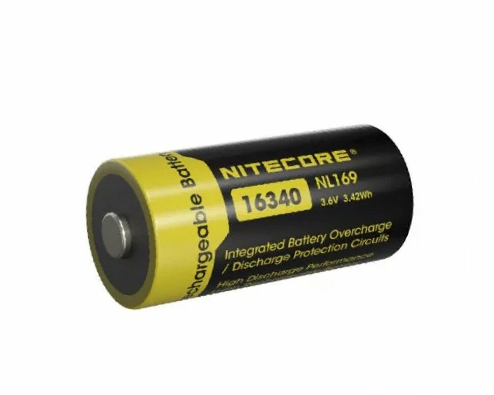 Аккумулятор NiteCore NL169 950 mAh (16340) 37 В. 950 mAh
