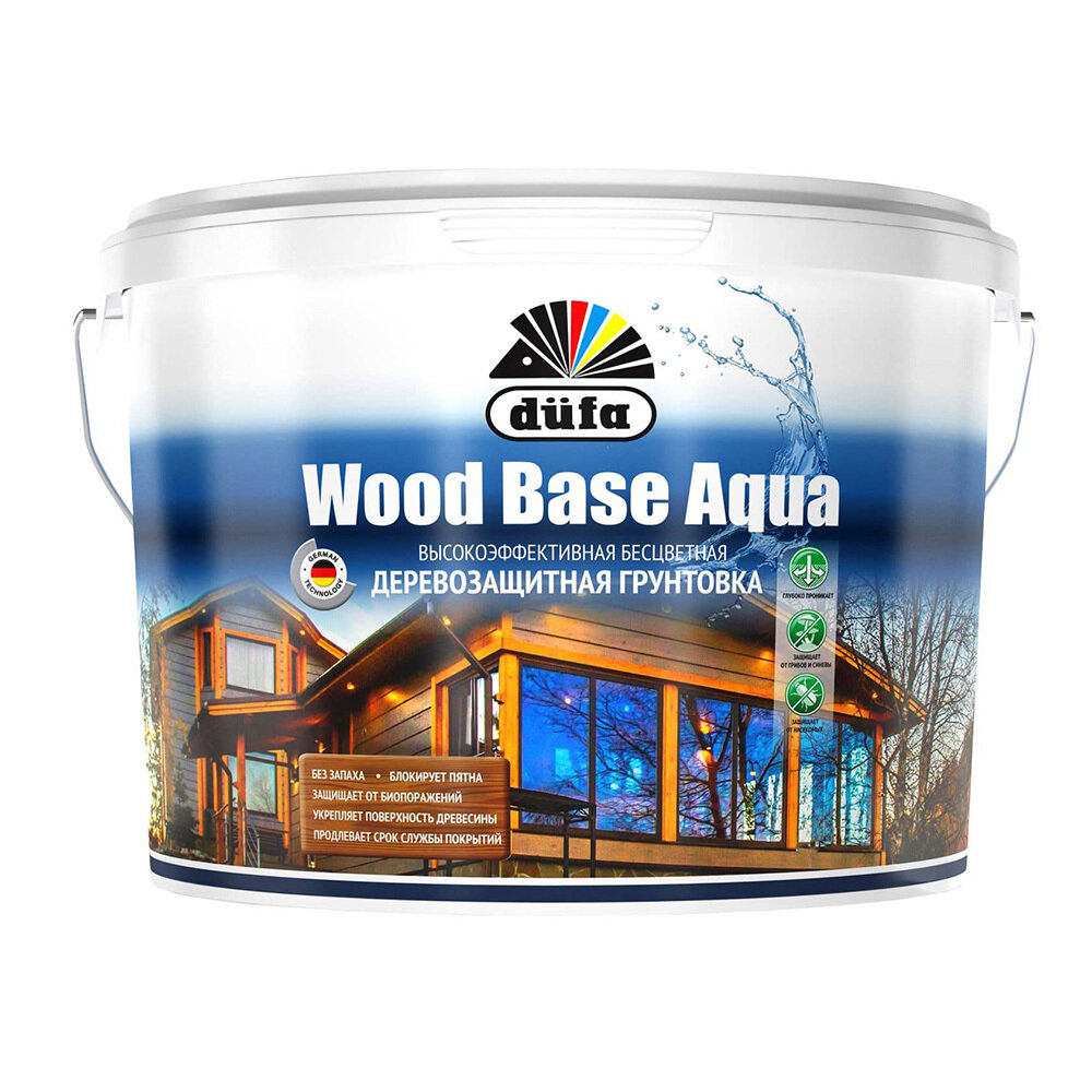 Антисептик Dufa Wood Base грунтовочный для дерева бесцветный 09 л