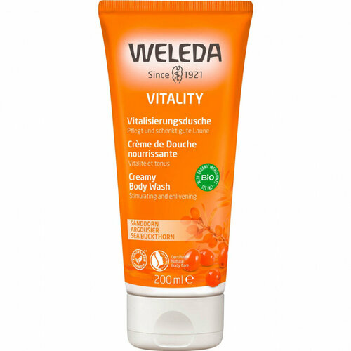 weleda облепиховый тонизирующий гель для душа 200 мл weleda облепиховая линия Тонизирующий гель для душа с облепихой Weleda 200 мл