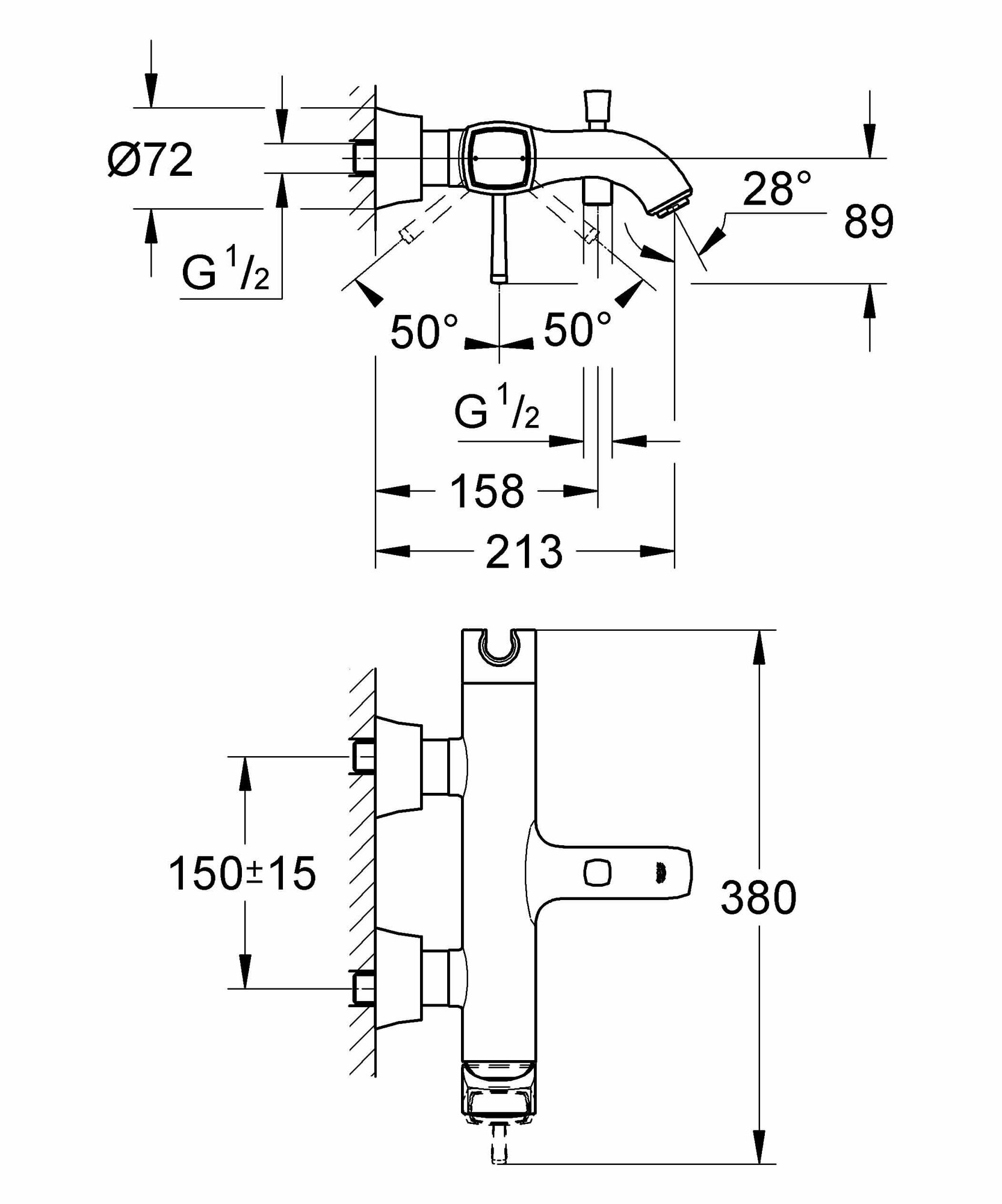 Смеситель для ванны и душа GROHE - фото №3