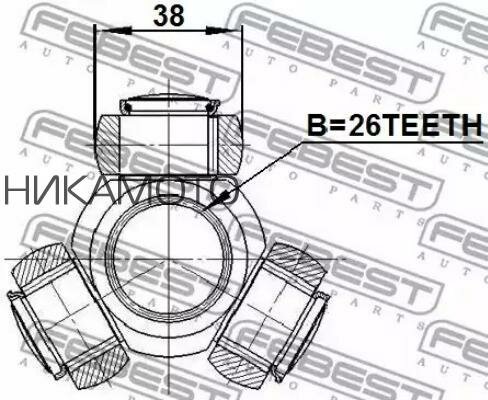 FEBEST 2116-FY26 трипоид 26X38 FORD TRANSIT FY 2000-2006 [EU]