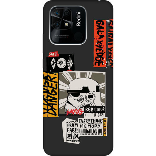 Матовый Soft Touch силиконовый чехол на Xiaomi Redmi 10C, Сяоми Редми 10С с 3D принтом Stormtrooper Stickers черный матовый soft touch силиконовый чехол на xiaomi redmi s2 сяоми редми с2 с 3d принтом stormtrooper stickers черный