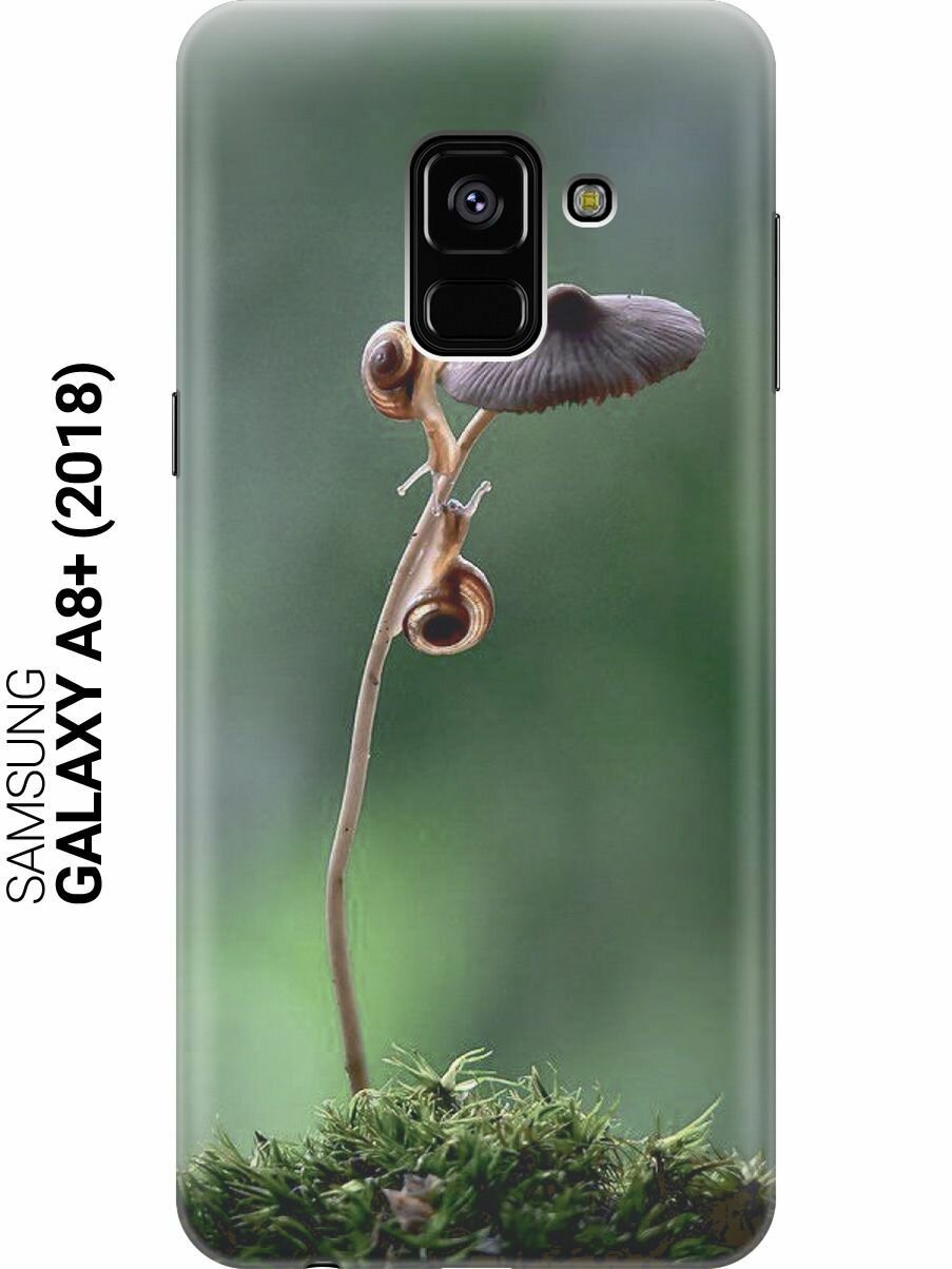 Силиконовый чехол на Samsung Galaxy A8+ (2018), Самсунг А8 Плюс 2018 с принтом "Две улитки"