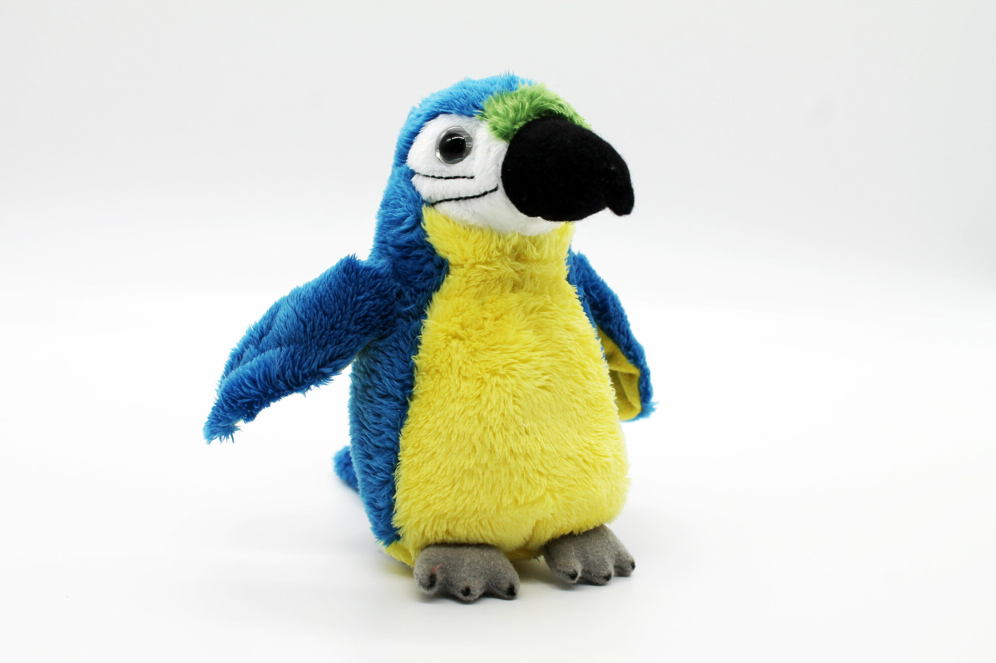 Мягкая игрушка LEOSCO Попугай Ара желто-голубой 15 см