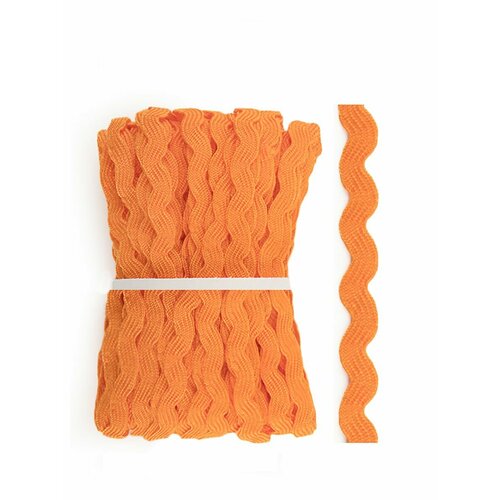 Тесьма декоративная ЗИГ-ЗАГ цвет - Оранжевый 5 мм 20 м 377₽