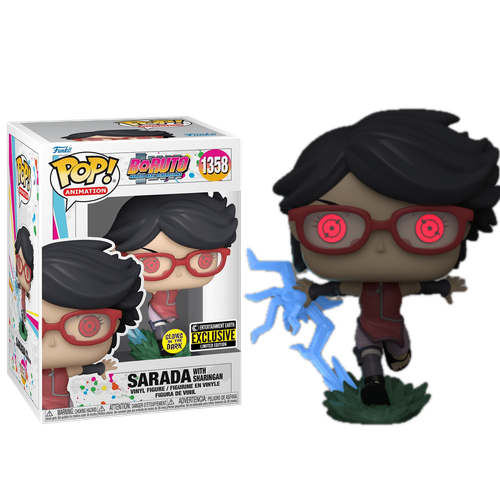 Фигурка Funko POP Sarada with Sharingan GitD со стикером (Эксклюзив Entertainment Earth) из аниме Boruto: Naruto Next Generations 1358 фигурка funko pop локи со скипетром светящийся со стикером эксклюзив entertainment earth из фильма мстители финал