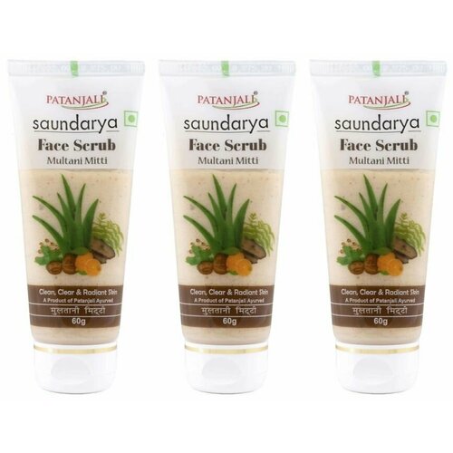 Patanjali Скраб для лица Saundarya Multani Mitti 60 мл 3 шт 1248₽