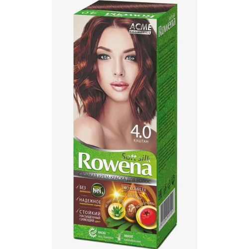 Краска для волос Rowena Soft Silk тон 4.0 каштан, без аммиака, 115 мл. краска для волос rowena soft silk тон 9 1 пепельный блонд без аммиака 115 мл 2 шт