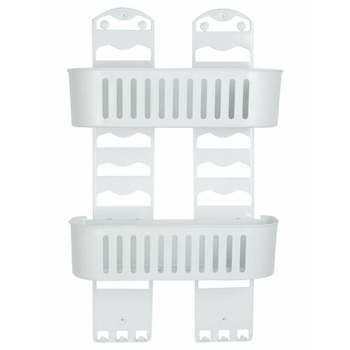 Полка для ванной комнаты двухъярусная органайзер в ванну 33х13х555 см белый 2128₽