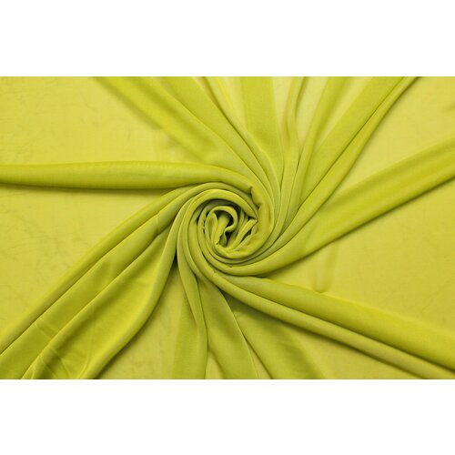 Ткань Трикотаж-креп-вуаль-стрейч яркий жёлто-зелёный лайм, ш130см, 0,5 м ткань трикотаж вуаль серый меланж стрейч ш130см 0 5 м